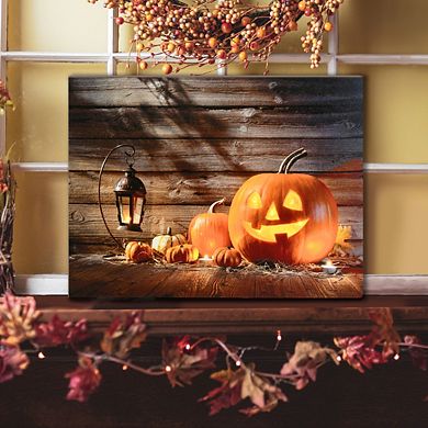 LumaBase Light-Up Jack O' Lantern Wall Art