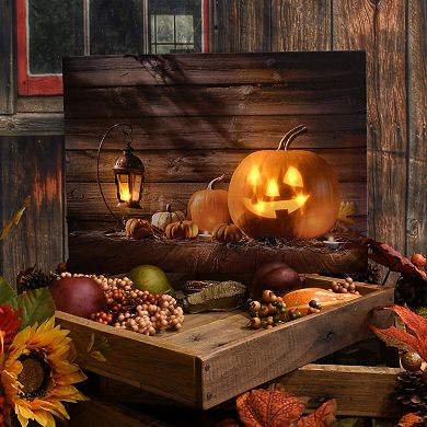 LumaBase Light-Up Jack O' Lantern Wall Art