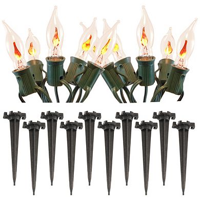 LumaBase Electric Flickering 10-Light Pathway Lights