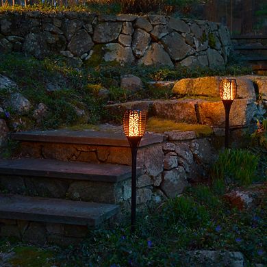 LumaBase Solar Powered Flame Effect Black Torch