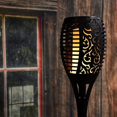 LumaBase Solar Powered Flame Effect Black Torch