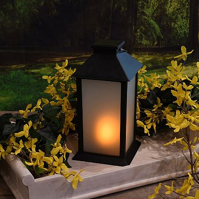 LumaBase Solar Flickering LED Lantern Table Decor