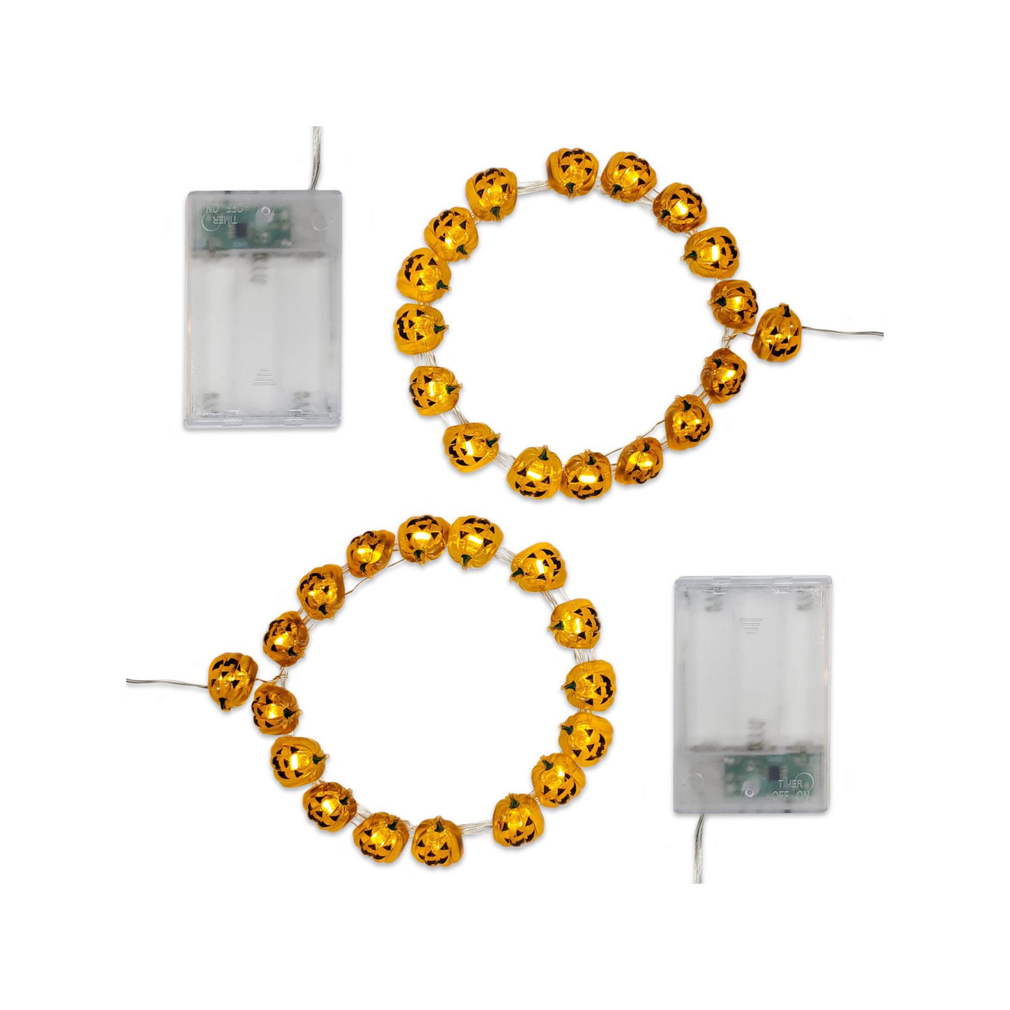 LumaBase Jack O Lantern Mini String Lights, Orange