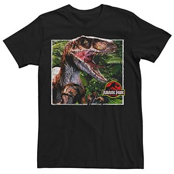 Men's Jurassic Park Raptor Coming Out Of Forest Tee