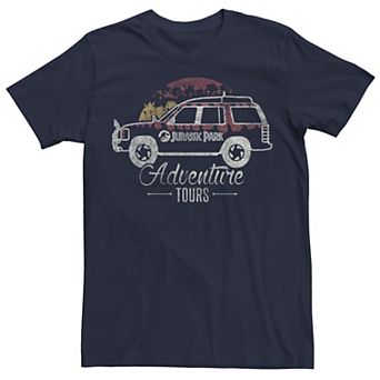 Men's Jurassic Park Adventure Tours Safari Jeep Tee