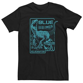 Men's Jurassic World Two Blue Raptor Schematic Tee