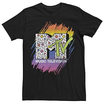 Men's MTV Retro Fill Logo Paint Smear Tee
