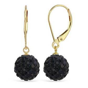 14k Crystal Fireball Drop Earrings