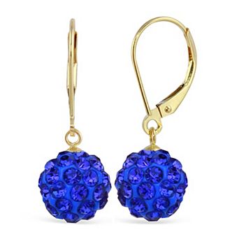 14k Crystal Fireball Drop Earrings