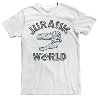 Men's Jurassic World Two T-Rex Pattern Skull Tee