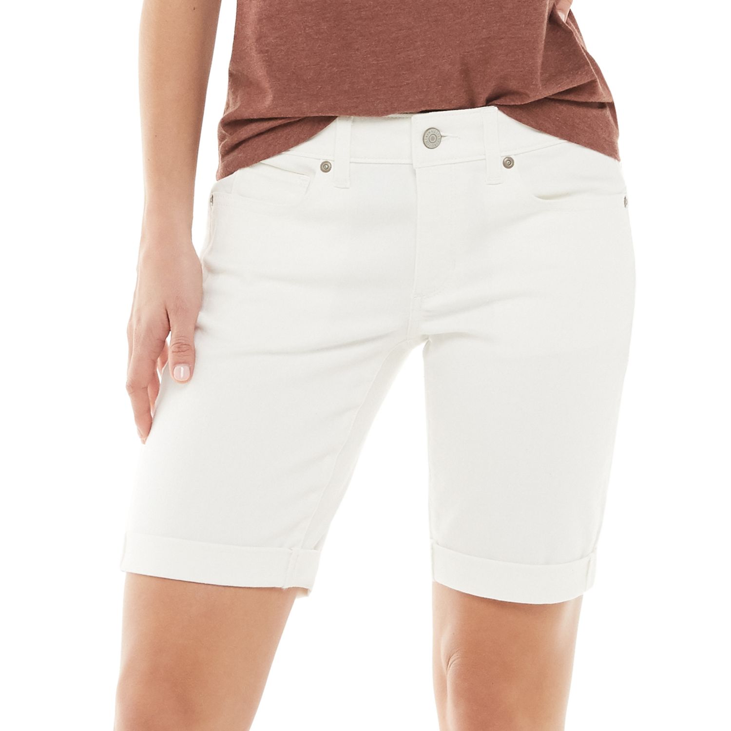 kohls womens white shorts