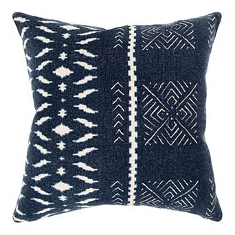 Rizzy Home Donny Osmond Bart Indigo & White Patch Pillow