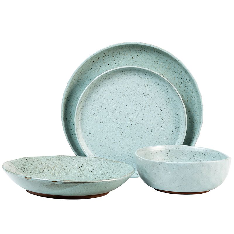 16pc Stoneware Kaya Dinnerware Set Blue - Sango