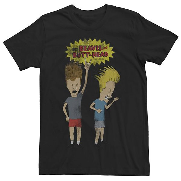 Men's Beavis and Butt-Head Rocking Out Logo Portrait Tee