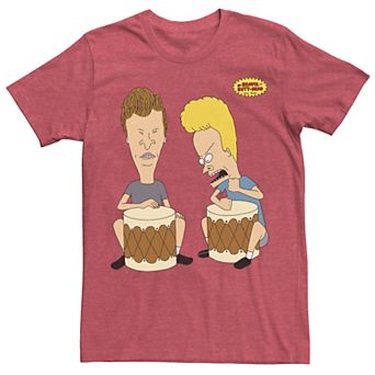 Men's Beavis And Butthead Playing Bongos Portrait Tee