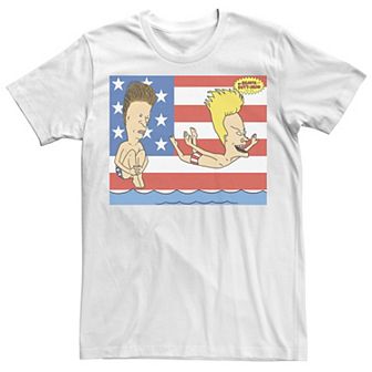 Men's Beavis And Butt-Head Stars And Stripes Pool Day Tee