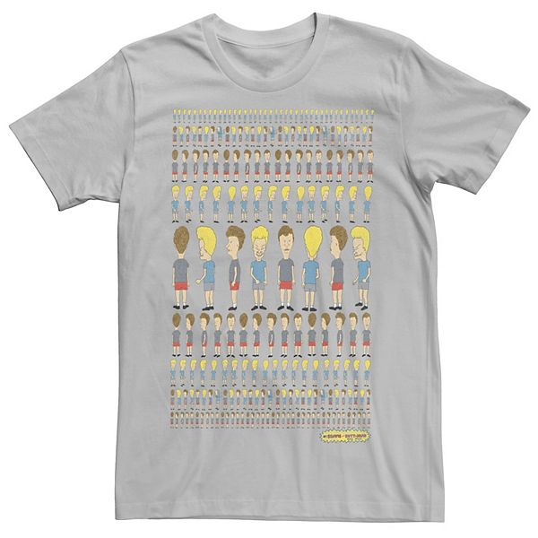 Men's Beavis And Butthead Patterns Rule Distressed Portrait Tee