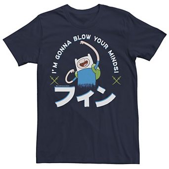 Men's Adventure Time Finn I'm Gonna Blow Your Minds Kanji Portrait Tee