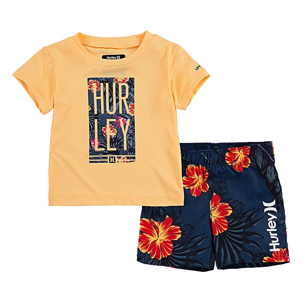 Baby Boy Hurley Dri-FIT UPF 50+ Rash Guard Top & Board Shorts 2-Piece Set