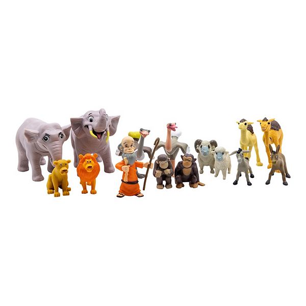 Bible Toys Noah's Ark 18-Piece Playset with Noah, 14 Animals and Floating  Ark