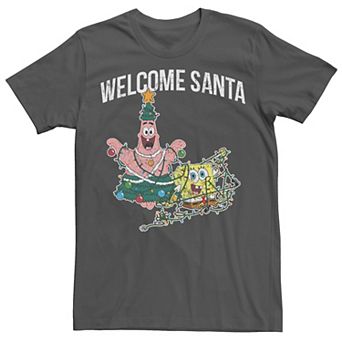 Men's Spongebob Squarepants Patrick Welcome Santa Tee