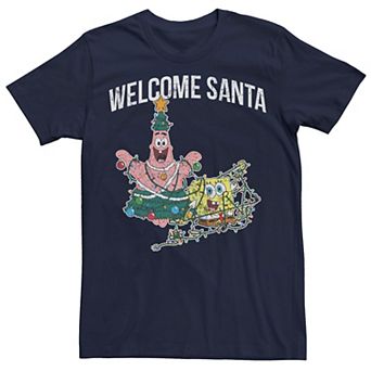 Men's Spongebob Squarepants Patrick Welcome Santa Tee