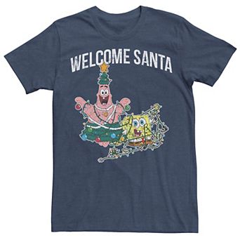 Men's Spongebob Squarepants Patrick Welcome Santa Tee