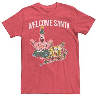Men's Spongebob Squarepants Patrick Welcome Santa Tee
