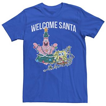 Men's Spongebob Squarepants Patrick Welcome Santa Tee