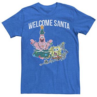 Men's Spongebob Squarepants Patrick Welcome Santa Tee