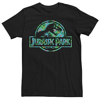 Men's Jurassic Park Tropical Tree Fill Fossil Logo Tee