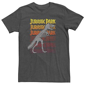 Men's Jurassic Park T-Rex Gradient Word Stack Logo Tee