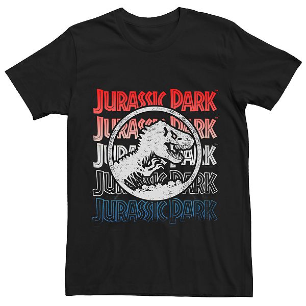 Men's Jurassic Park Red, White, & Blue Tee