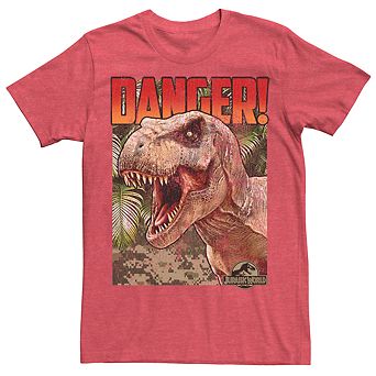 Men's Jurassic World Danger T-Rex Retro Poster Tee