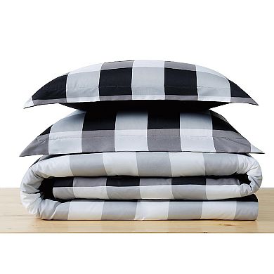 Truly Soft Everyday Buffalo Plaid Black Duvet Set