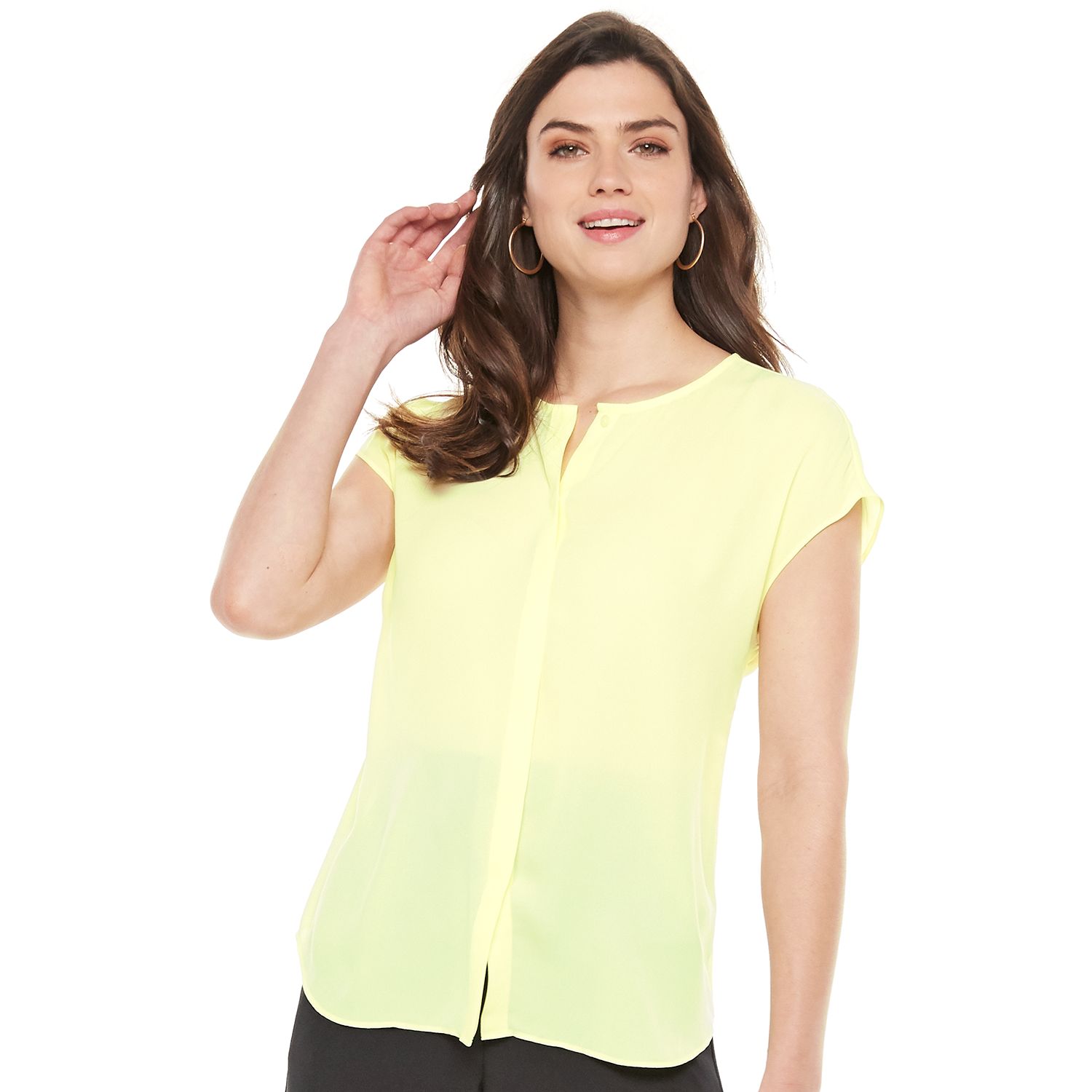 kohls yellow blouse