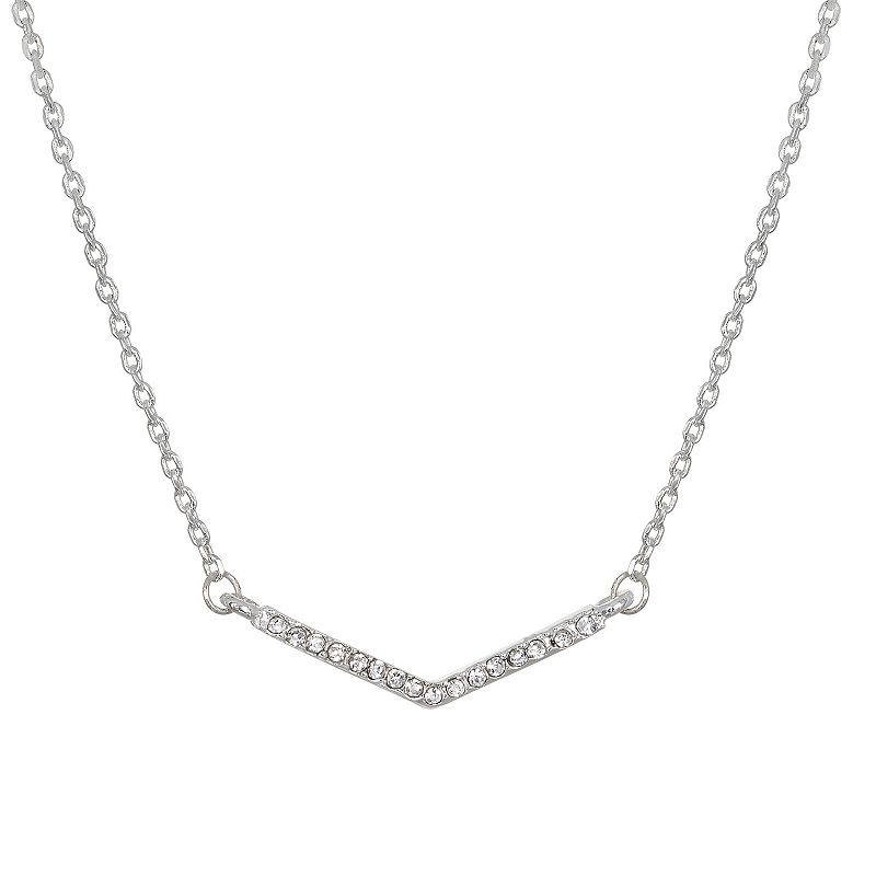LC Lauren Conrad Simulated Crystal Chevron Necklace, Womens, Silver