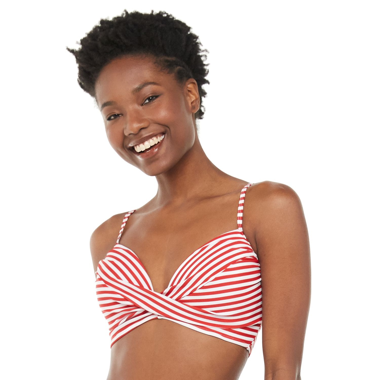 striped bathing suit top