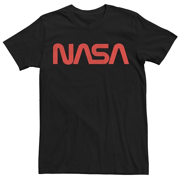 Men's NASA Simple Red Text Logo Tee