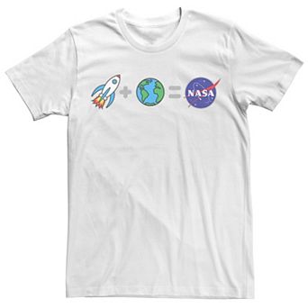 Men's NASA Rocket Plus Planet Earth Equals NASA Emoji Tee