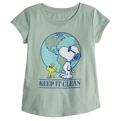 Toddler Girl Family Fun??? Peanuts Snoopy Earth Day Graphic Tee