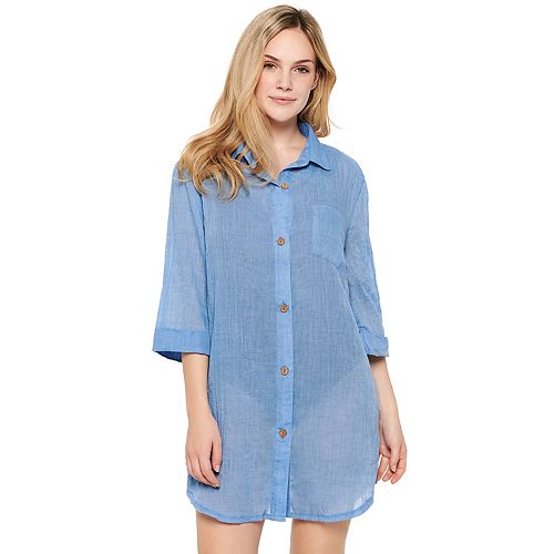 Women's Wearabouts Sheer Button-Front Cover-Up