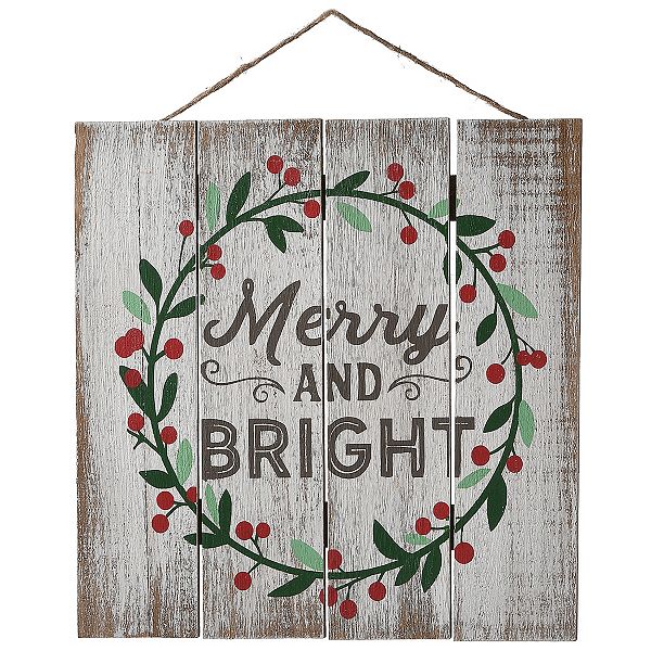 Merry and Bright Sign Natural, Beige