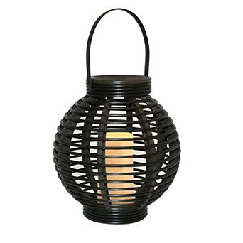 LumaBase Round Solar Lantern & LED Candle