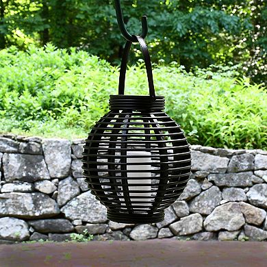 LumaBase Round Solar Lantern & LED Candle