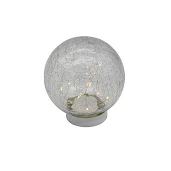 LumaBase Light-Up LED Crackle Glass Globe Table Decor