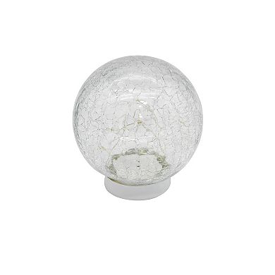 LumaBase Light-Up LED Crackle Glass Globe Table Decor