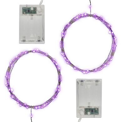 LumaBase 2-pk. Purple LED Fairy String Lights