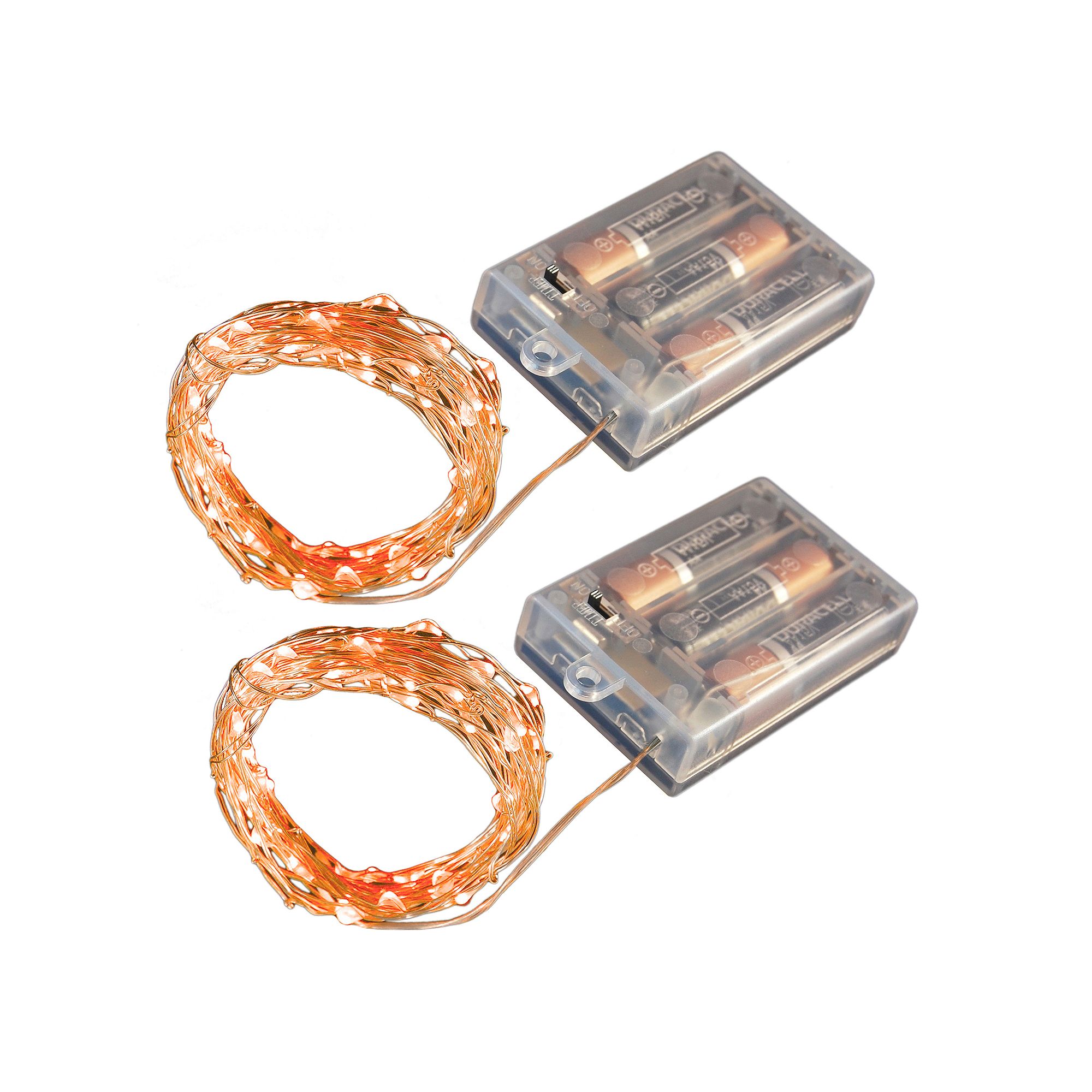 LumaBase 2-pk. Orange LED Fairy String Lights