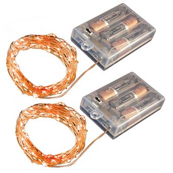 LumaBase 2 pk Orange LED Fairy String Lights